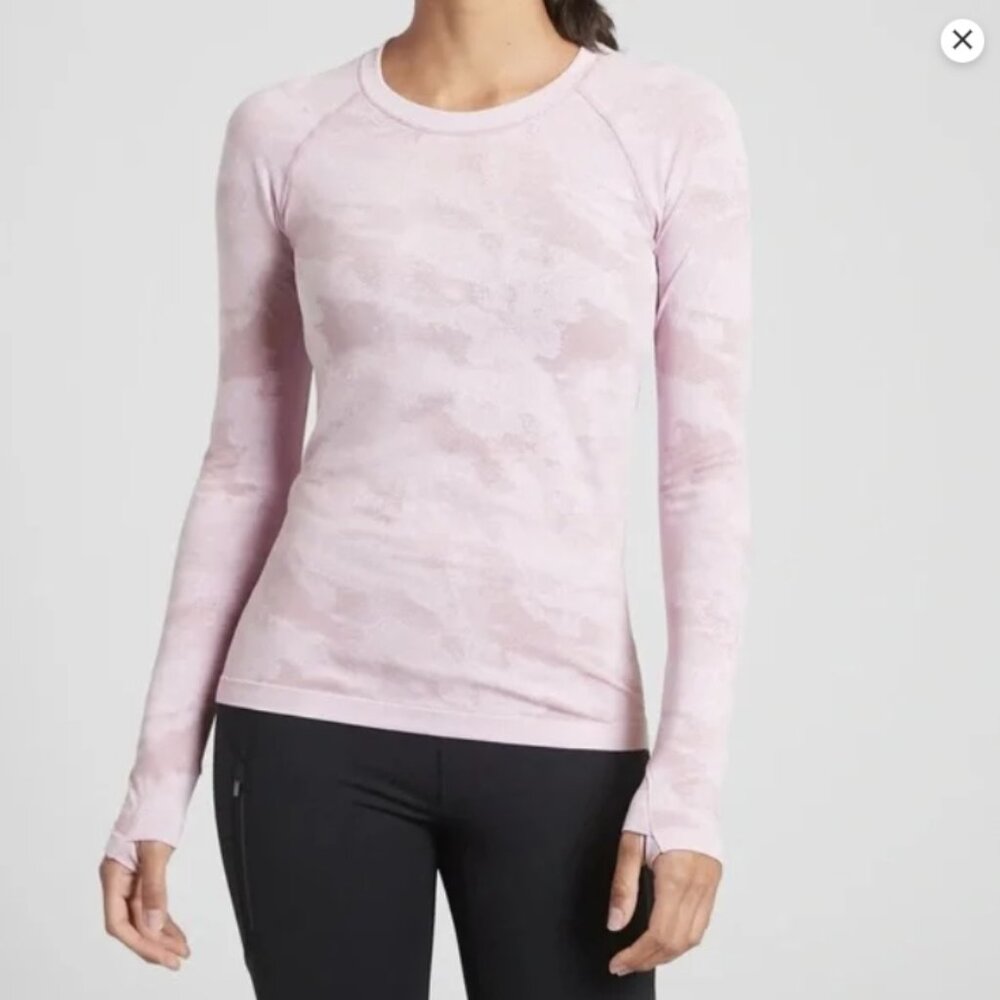 Athleta Momentum Camo Long Sleeve Top